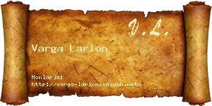 Varga Larion névjegykártya